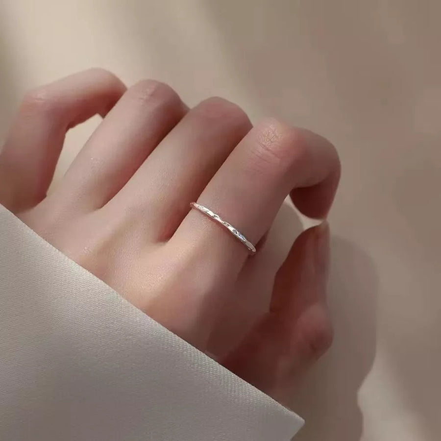 925 sterling silver Care instructions: Avoid wearing during exercise, as sweat w ring in silver with band silhouette