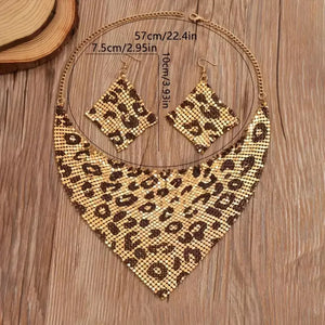 18K Gold-Plated,Aluminum Care instructions: Avoid wearing during exercise, as sw jewelry set in Leopard with draped
