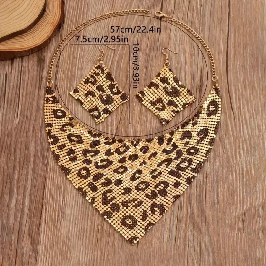 18K Gold-Plated,Aluminum Care instructions: Avoid wearing during exercise, as sw jewelry set in Leopard with draped