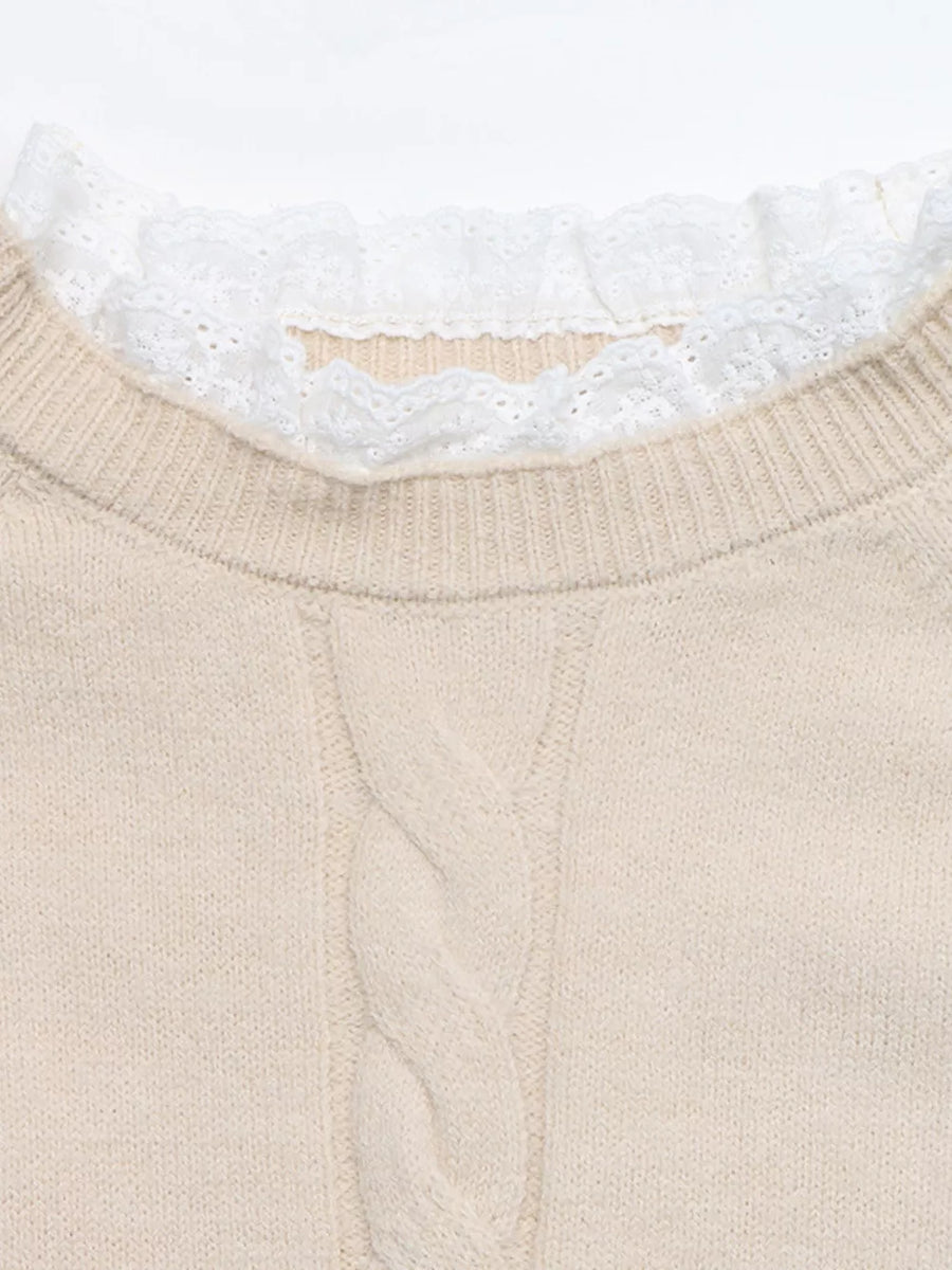 light beige slim sweater dress with crew neck