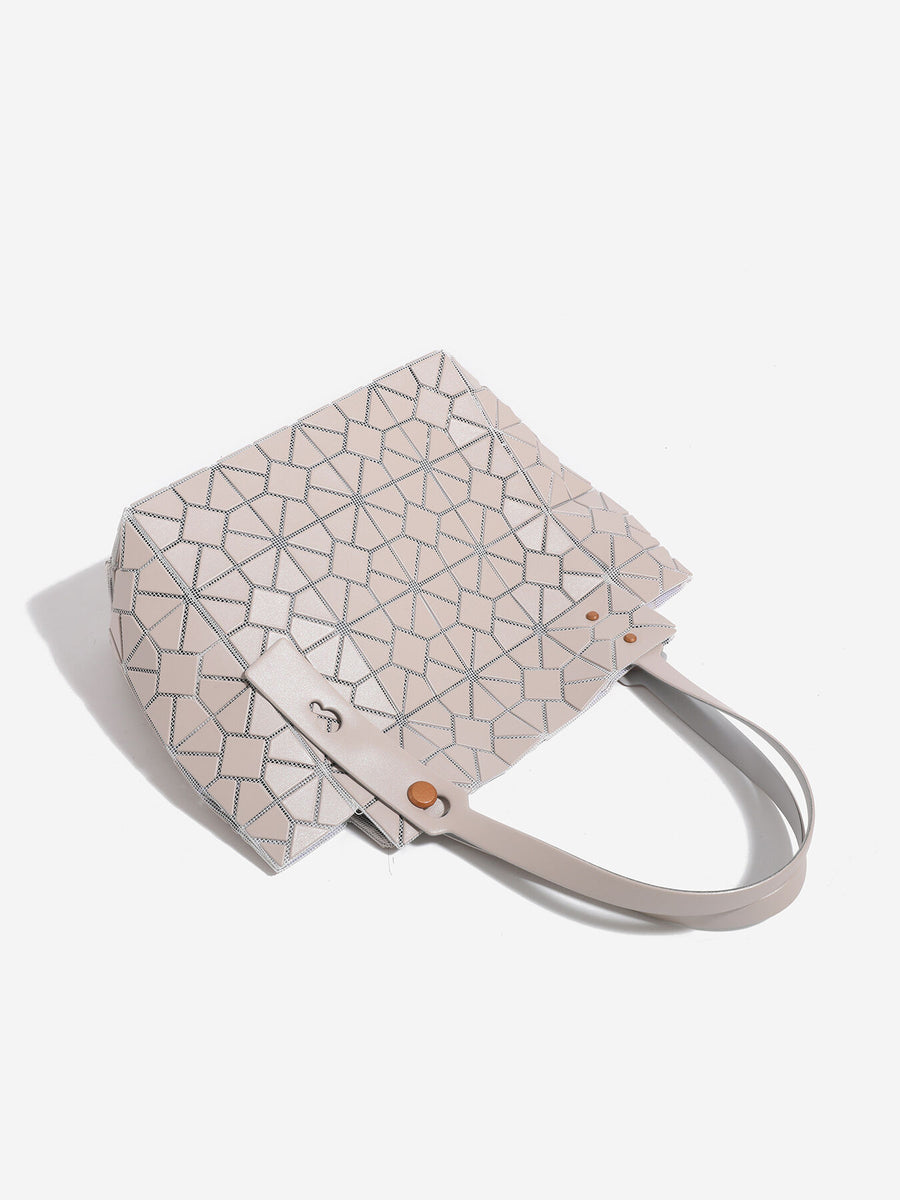 handbag in Apricot with geometric and structured