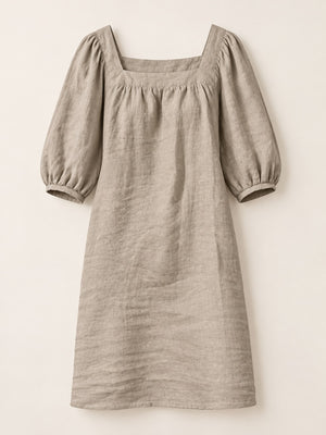 Light Blue relaxed mini dress with square neck