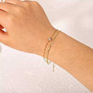 gold with bracelet with double layered 9