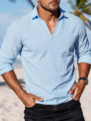 coastal camp shirt in Navy with collared