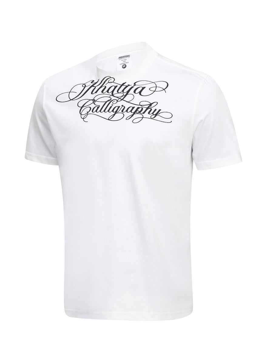 Men's Letter Graphic Round Neck T-Shirt in Flower Gray
