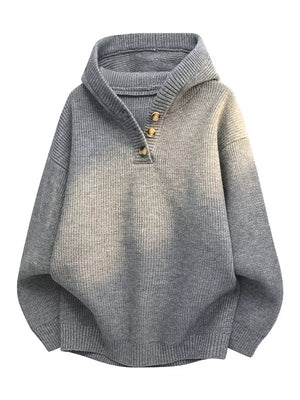 classic pullover sweater in Dark Gray with hooded