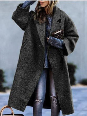 Hot Pink overcoat with buttoned and long sleeve
