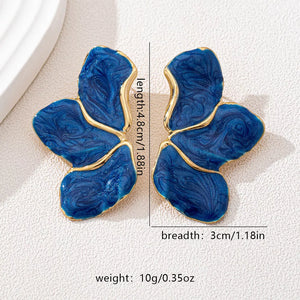 earrings in Royal Blue with tie-dye and drop earrings