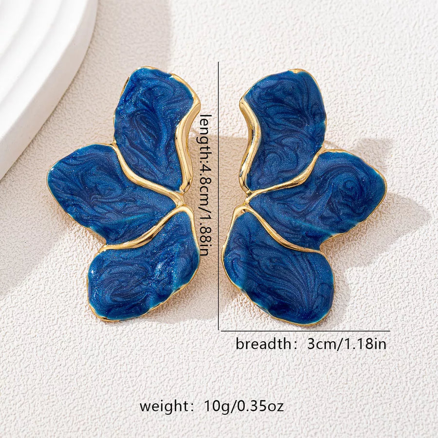 earrings in Royal Blue with tie-dye and drop earrings