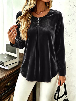 100% polyester Care instructions: Machine wash cold blouse in Dark Green with regular silhouette