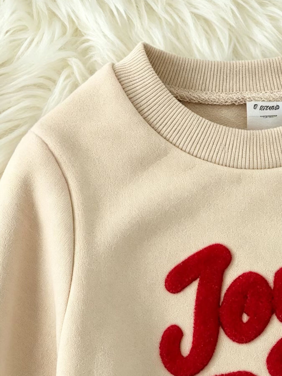 cream sweatshirt with hip-length and pullover