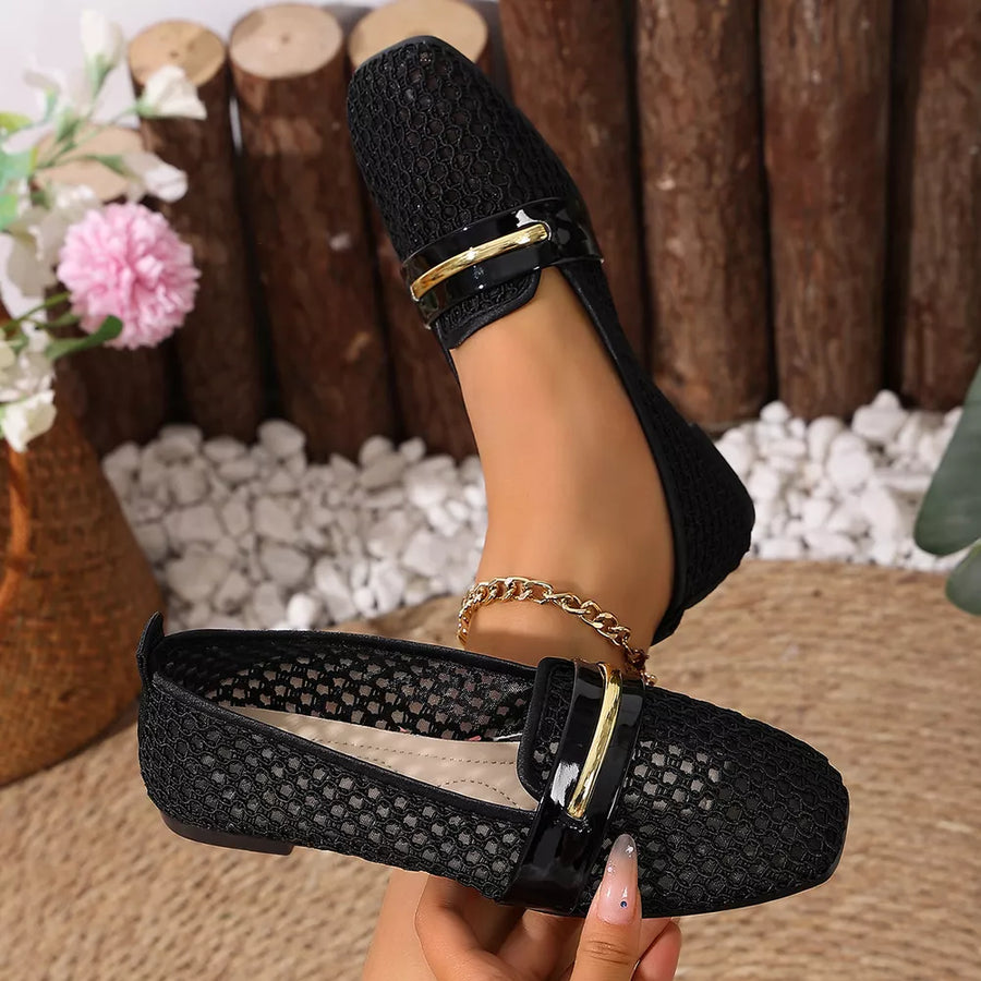Mesh, Rubber Imported Size & loafers in Black with loafer silhouette