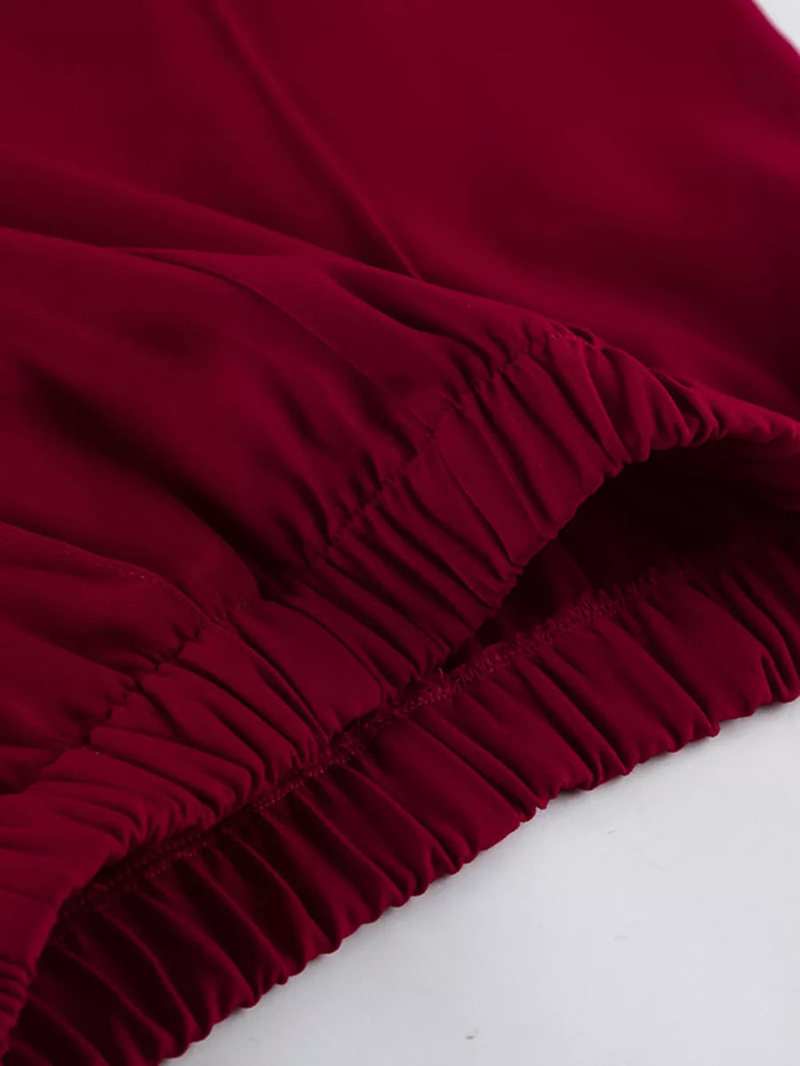 Wine Red with Two-Piece Sets 19