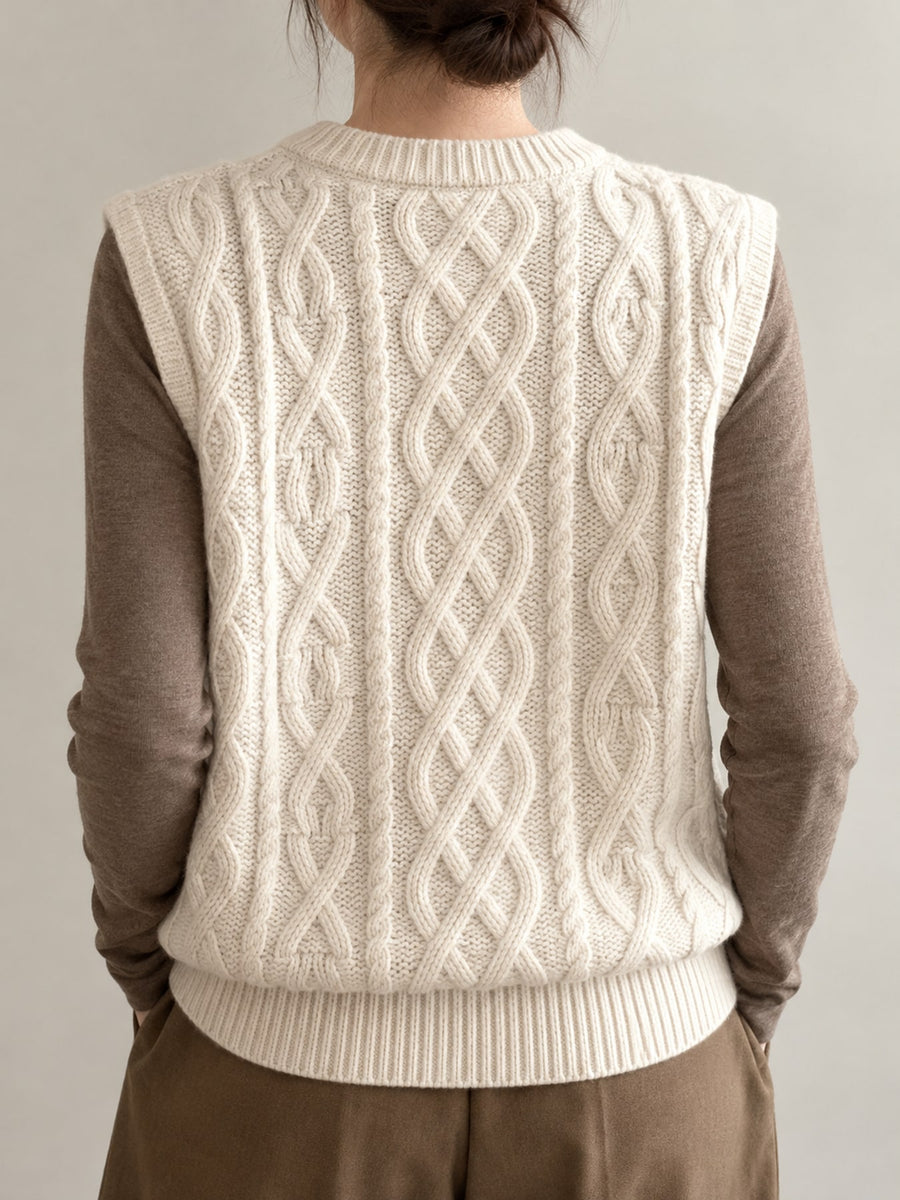 Polyester 50%& sweater vest in Black with relaxed silhouette