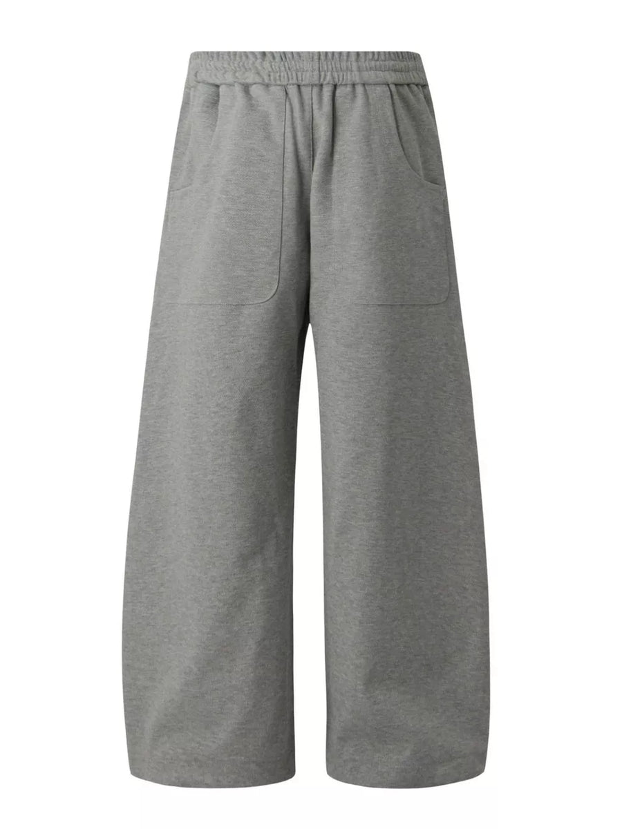 95%polyester, 5%spandex Care instructions: Machine wash cold sweatpants in Gray with wide-leg silhouette