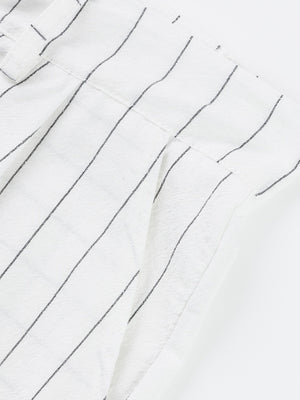 White Sophisticated Striped Wide-leg Men's Pants