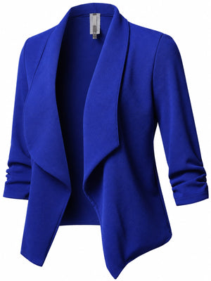blazer in Pink with ruched and hip-length