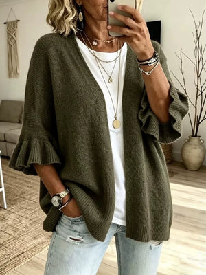 cardigan featuring marled in Cream with 100% polyester Care instructions: Machine wash cold texture