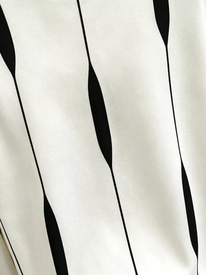 Contrast Vertical Stripe Long Sleeve Blouse option 5