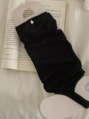 cotton Imported Size & leg warmers in Black with relaxed silhouette