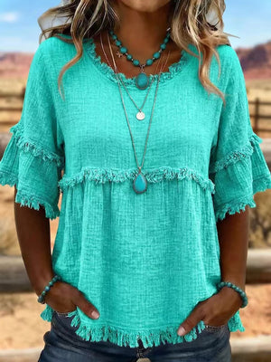 Polyester 100% Care instructions: Hand wash cold blouse in White with relaxed silhouette