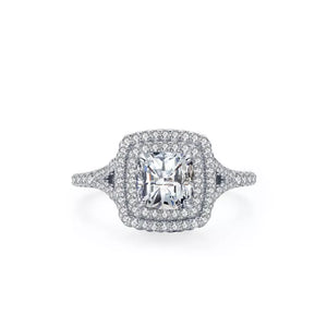 5 Carat Moissanite 925 Sterling Silver Ring in silver with halo setting