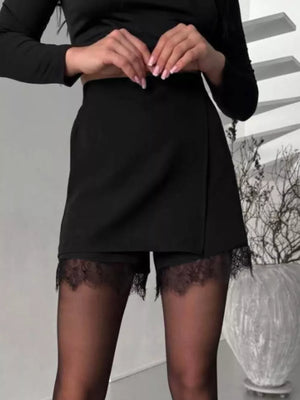 95% Polyester, 5% Spandex Care instructions: Machine wash cold skort in Gray with straight silhouette