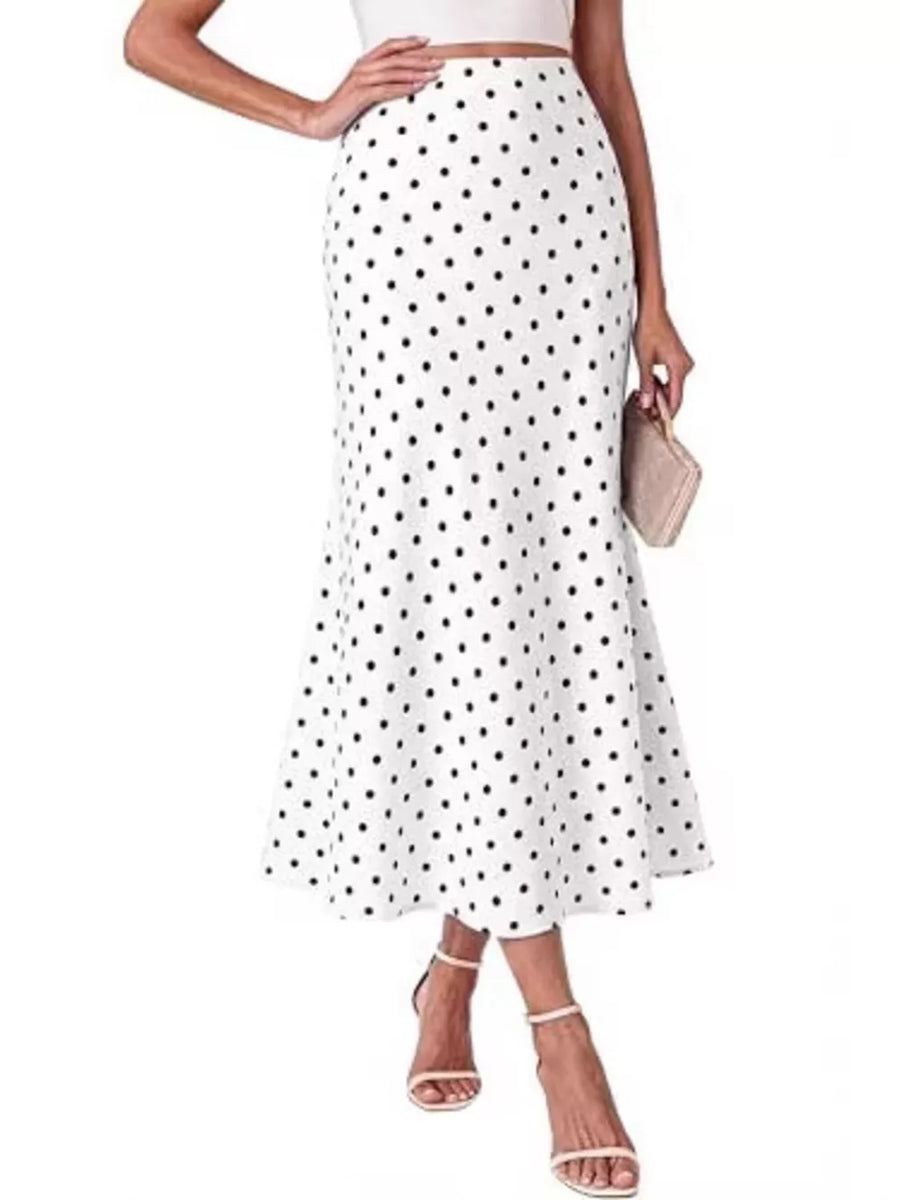 red midi skirt with side-zip and floral