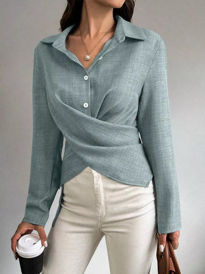 Air Force Blue regular blouse with collared