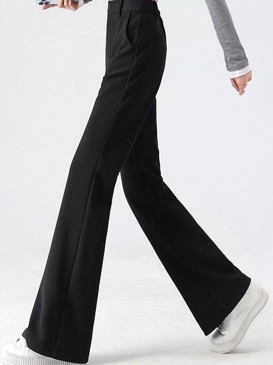 trousers in Apricot-Regular with high-waisted and full-length