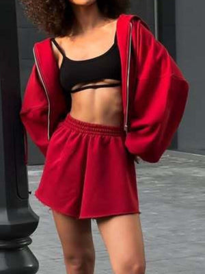 Grey lounge set with pocketed and long sleeve
