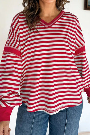 50% cotton, 50% elastane Care instructions: Machine wash cold sweatshirt in Deep Red with relaxed silhouette