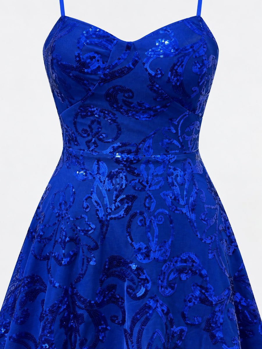 Sequin Embellished Mini Dress in Purple
