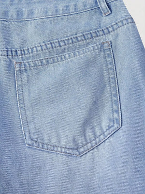 95% polyester, 5% elastane Care instructions: Machine wash cold wide-leg jeans in light blue with flared silhouette