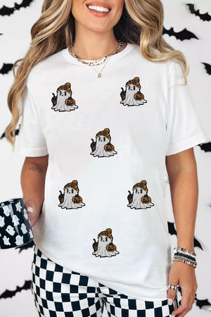 White t-shirt with hip-length and pullover