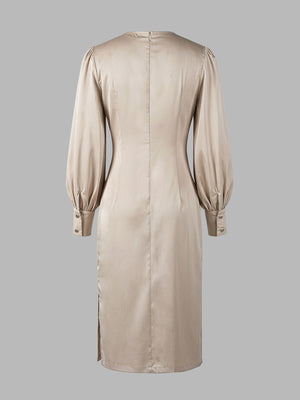 light beige midi dress