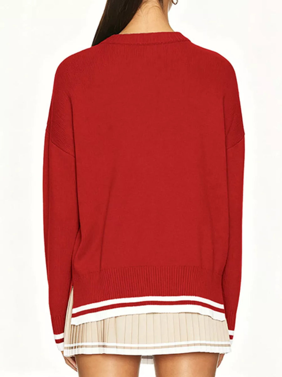 pullover sweater featuring graphic in Black with 50% Viscose 28% polyester 22% polyamide Care instructions: Machine wash
