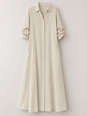 Polyester and spandex shirt dress in Navy with relaxed silhouette