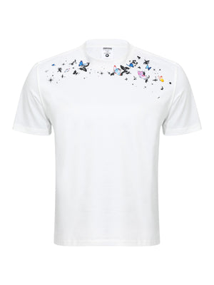 Men's Butterfly Graphic Round Neck T-Shirt in Black with lightweight