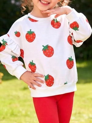 90% cotton, 10% polyester Care instructions: Machine wash cold sweatshirt and leggings set in White with relaxed silhouette