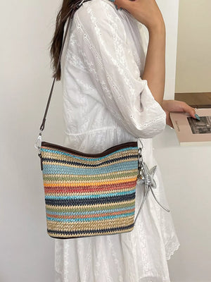 crossbody bag featuring striped in Color with Polyester Imported Size & texture