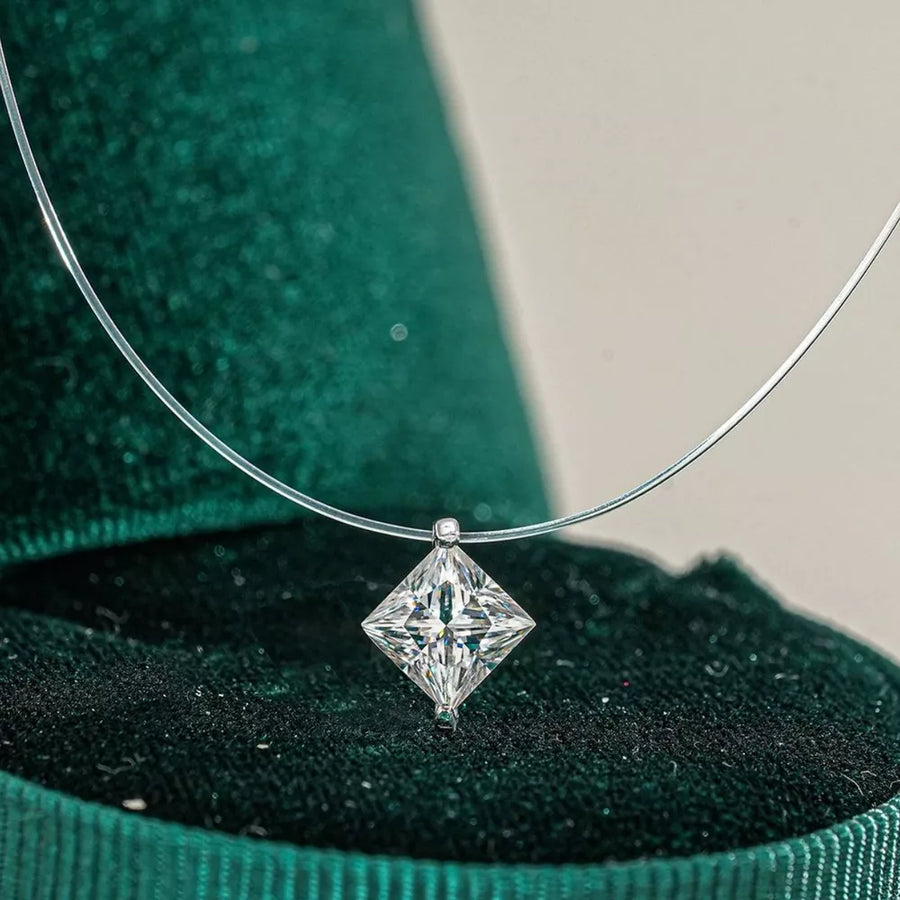silver necklace with princess length and clasp