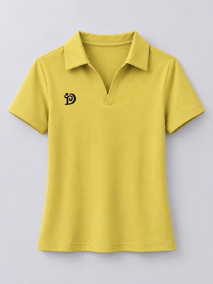Black relaxed polo shirt with collared