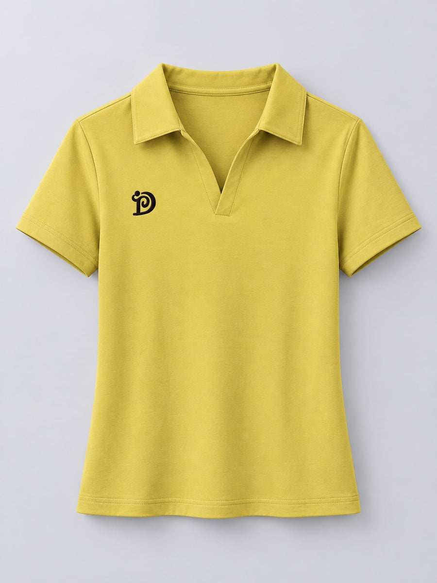 Black relaxed polo shirt with collared
