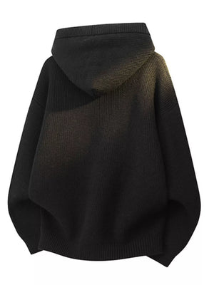Light Gray pullover sweater with hip-length and half-button
