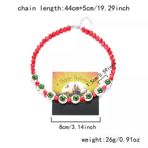 green jewelry set with necklace and sleeveless