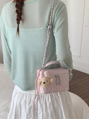 Quilted Chain Strap Crossbody Bag option 5