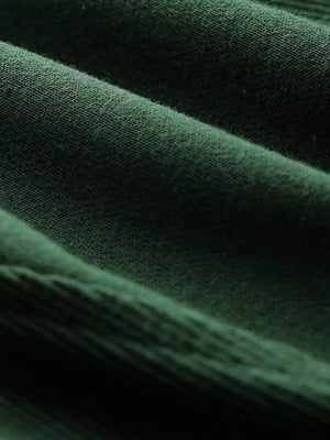Half Zip Stand Collar Sweatshirt in Dark Green