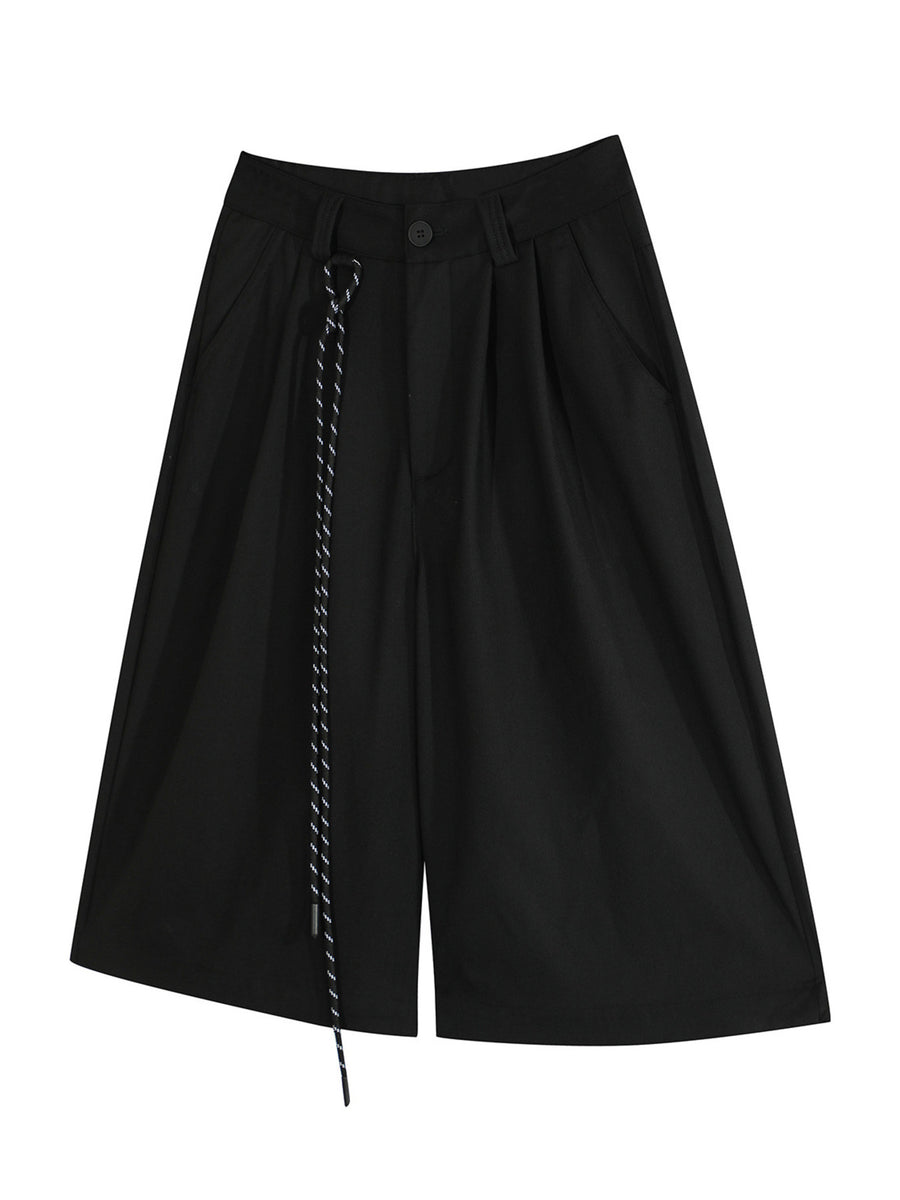 95%polyester,5%spandex Care instructions: Machine wash cold shorts in Khaki with wide-leg silhouette