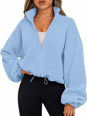 athleisure windbreaker in Black with collared